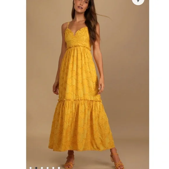 Lulus Yellow Floral Maxi Dress - Picture 7 of 12